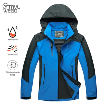 Men’s Waterproof Outdoor Jacket – TRVLWEGO Autumn Hiking Camping Windbreaker Coat