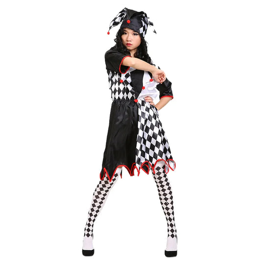 2025 Halloween Adult Cosplay Costume – Funny Clown Outfit with Hat for Men & Women, Carnival Dress-Up Party Set