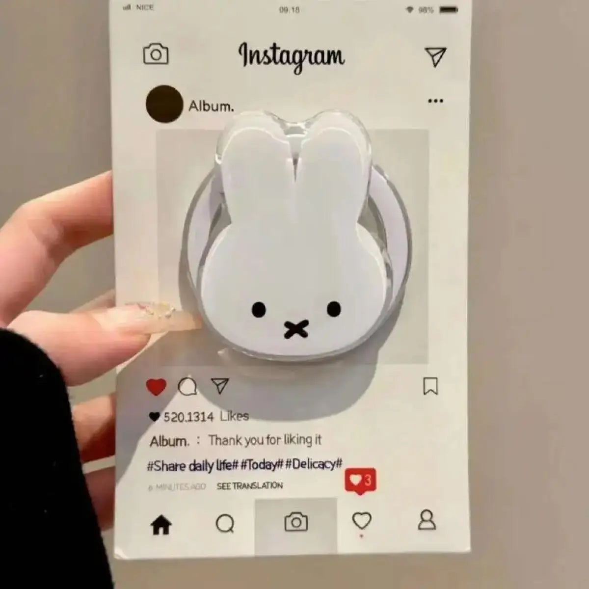 New Miffy bracket magnetic phone case suitable for iPhone 11-16promax anti drop and dustproof phone protection accessories