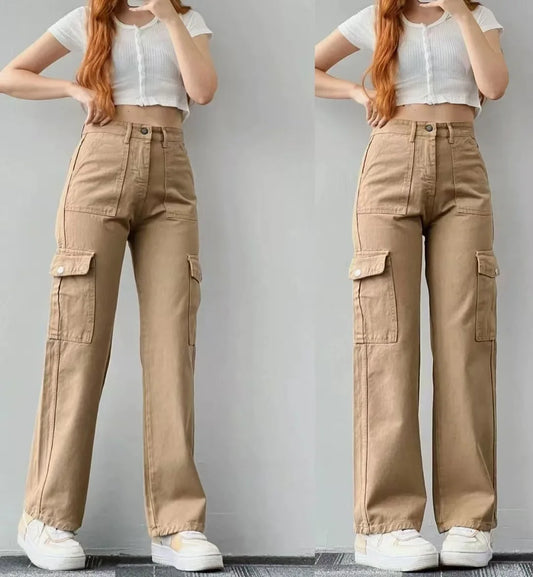 Women’s Versatile Mid-Rise Workwear Pants – Long Fitted Waist with 3D Pockets | Casual & Office Ready