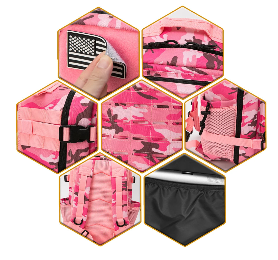 25L/45L Tactical MOLLE Backpack – Outdoor Hiking Daypack with Dual Cup Holders for Men & Women