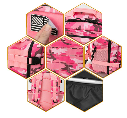 25L/45L Tactical MOLLE Backpack – Outdoor Hiking Daypack with Dual Cup Holders for Men & Women