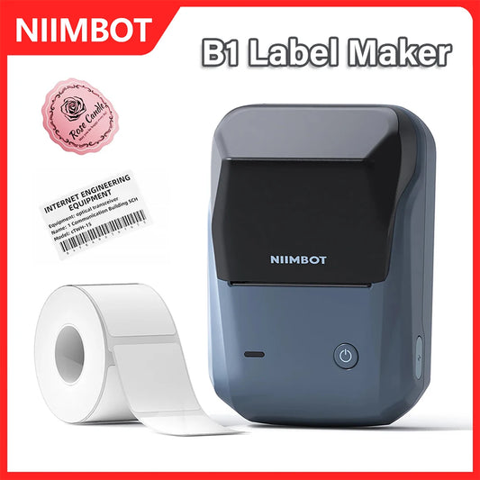 Niimbot B1 Portable Thermal Label Printer – Bluetooth Mini Sticker & Adhesive Paper Printer (2-Inch Label Maker)