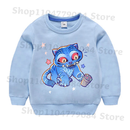 K-pop Demon Hunters Round-Neck Sweatshirt – Cute Anime Cartoon Hoodie for Children, Boys & Girls, Spring & Autumn Sport Fashion
