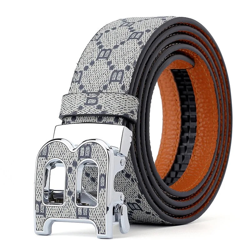 High Quality 3.4cm Leather Business Men Belt Luxury Brand Designer famous  work Belts for men Jeans Strap Male Buckle belt