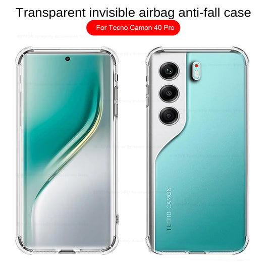 Clear Shockproof Soft Silicone Case for Tecno Camon 40 / 40 Pro (4G & 5G, 6.78") – Protective Back Cover Fundas
