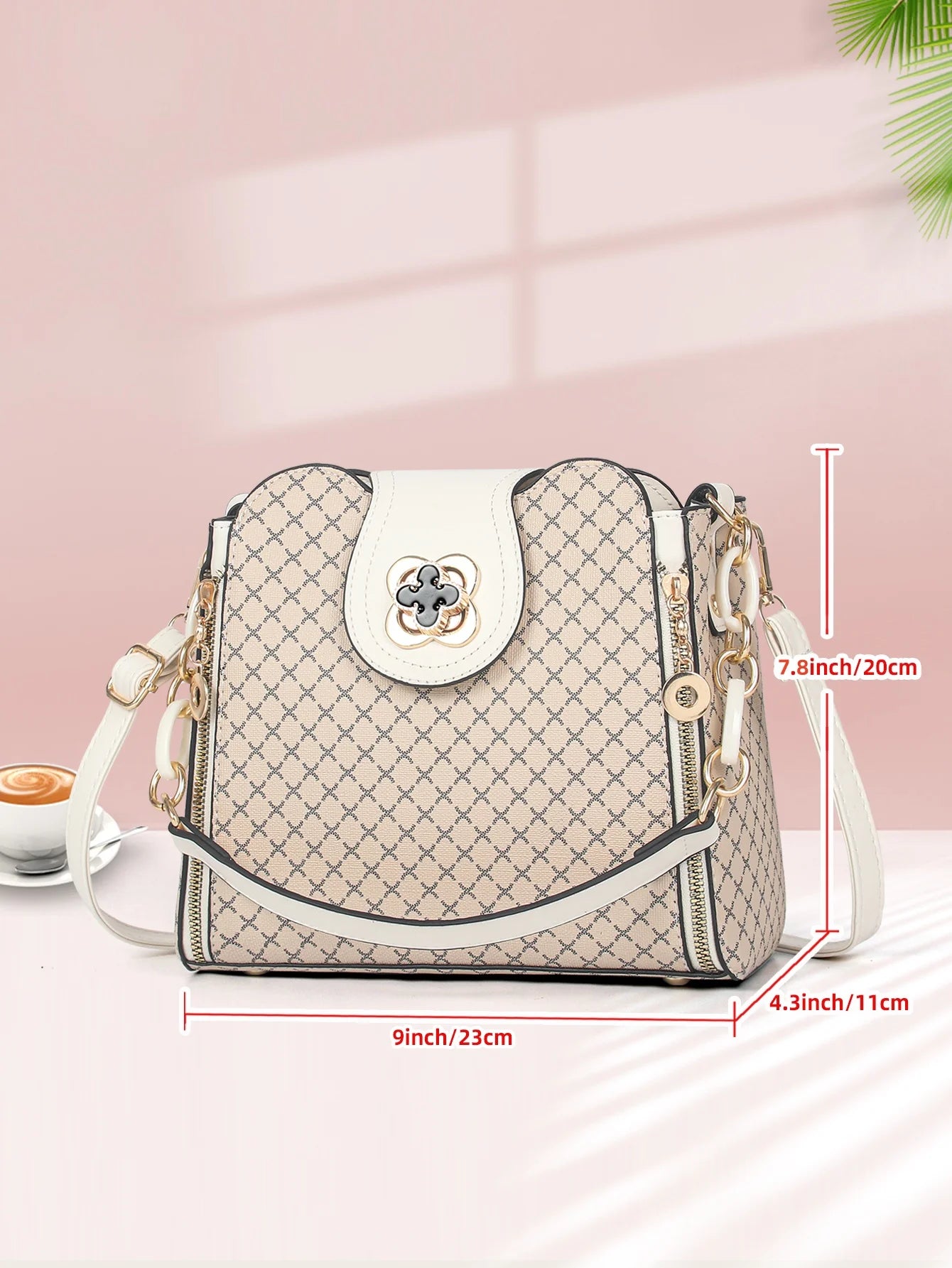New women's handbag luxury design bucket shoulder crossbody bag flip over printed large capacity shoulder bag
