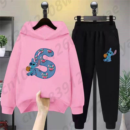 Lilo & Stitch Hoodie Set – Birthday Lucky Letters Children’s Hoodie for Girls & Boys, Harajuku Style Casual Wear