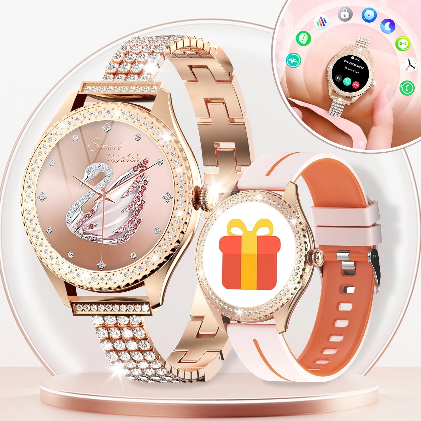 Women’s Smart Watch – Wireless Calling Smartwatch with 100+ Sports Modes, Fitness Tracking & Music Control