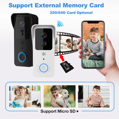 Smart WiFi Video Doorbell 1080P – 5G/2.4G Tuya Wireless Door Camera, Outdoor Waterproof Intercom with Motion Alert & Chime