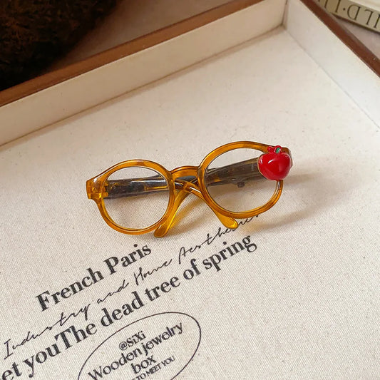 New Fashion Apple Glasses Hair Clip for Women Girl Cute Side Duckbill Clip Straight Hairpins Versatile Hair Accessories Gift