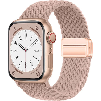 Nylon Braided Magnetic Strap for Apple Watch – Compatible with 40mm, 41mm, 44mm, 45mm, 49mm (Series SE, 3, 5–9, Ultra2)