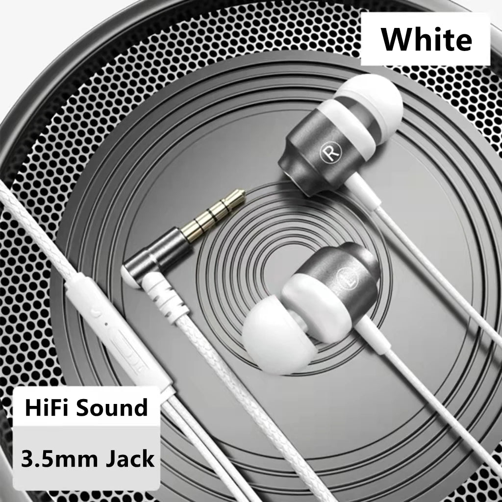 Wired Earphones with Mic - Metal Magnetic HiFi Stereo Headphones 3.5mm/Type-C for Gaming & Music