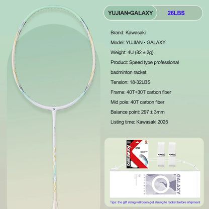 Kawasaki YUJIAN GALAXY 4U Badminton Racket 2025 Model High Speed 200km/h Air Boom Racquet