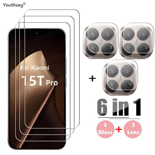 Full Gule Glass For Xiaomi 15T Tempered Glass Xiaomi 15T Pro Screen Protector Protective Phone Camera Lens Film Xiaomi 15T Glass