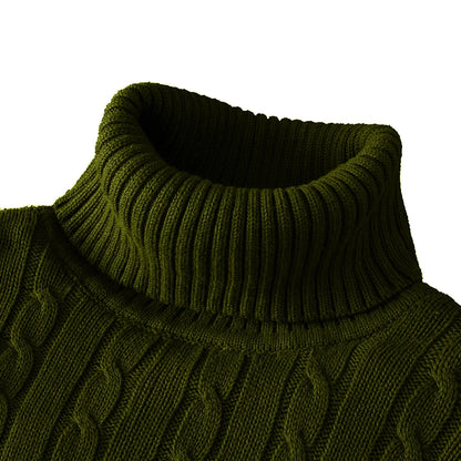 Men’s Turtleneck Knitted Sweater – Warm Woolen Rollneck Casual Jumper