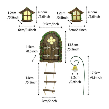 Mini Fairy Tale Door Garden Set – Outdoor Decorative Pendants & Statue Stake for Patio or Yard Decor