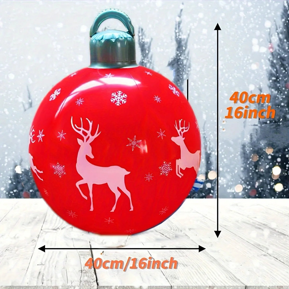 1 Pc 40cm PVC inflatable Christmas decoration ball ornament. Christmas outdoor holiday yard lawn porch decoration