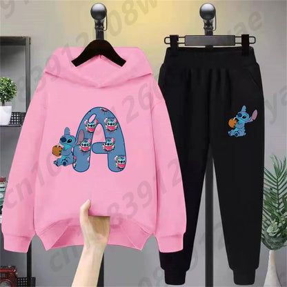 Lilo & Stitch Hoodie Set – Birthday Lucky Letters Children’s Hoodie for Girls & Boys, Harajuku Style Casual Wear