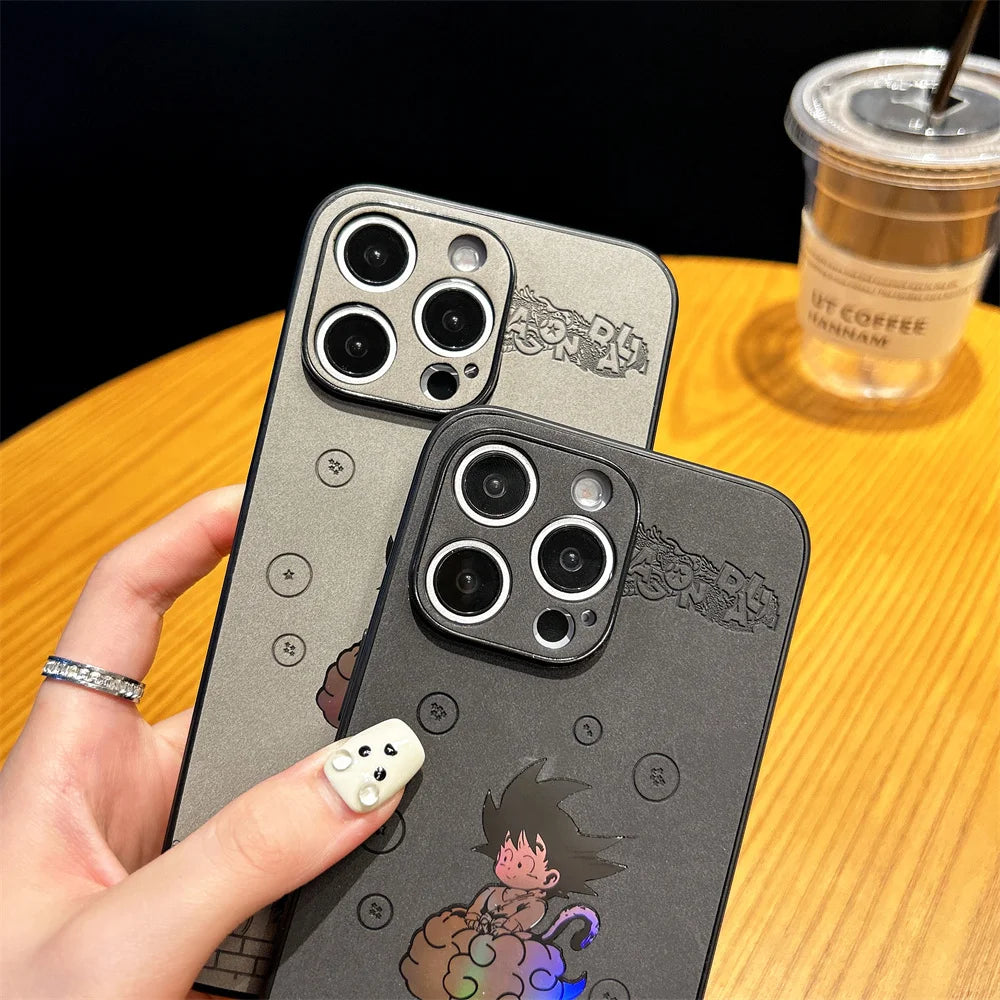 Retro Dragon Ball Goku Case for iPhone 15 14 13 12 11 16 17 Pro Max 15Plus Anime Soft Silicone Cover