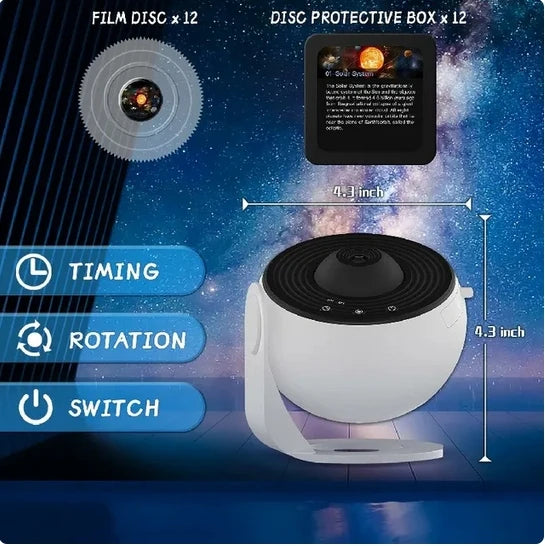 LED Galaxy Projector - Starry Night Light for Kids Room | 360° Rotating Star Projector Lamp
