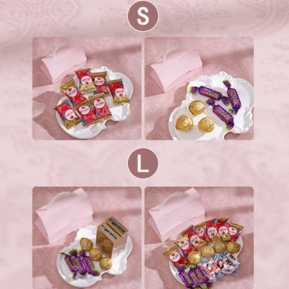 10Pcs Pink Paper Gift Boxes – 3D Flower Design with Pearl Handle for Party & Holiday Gift Packaging