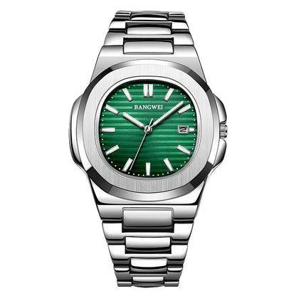 2024 Luxury Men’s Chronograph Quartz Watch – Stainless Steel 30M Waterproof Sport Wristwatch with Automatic Date Display
