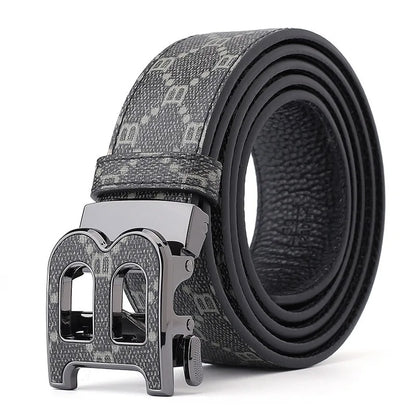 High Quality 3.4cm Leather Business Men Belt Luxury Brand Designer famous  work Belts for men Jeans Strap Male Buckle belt