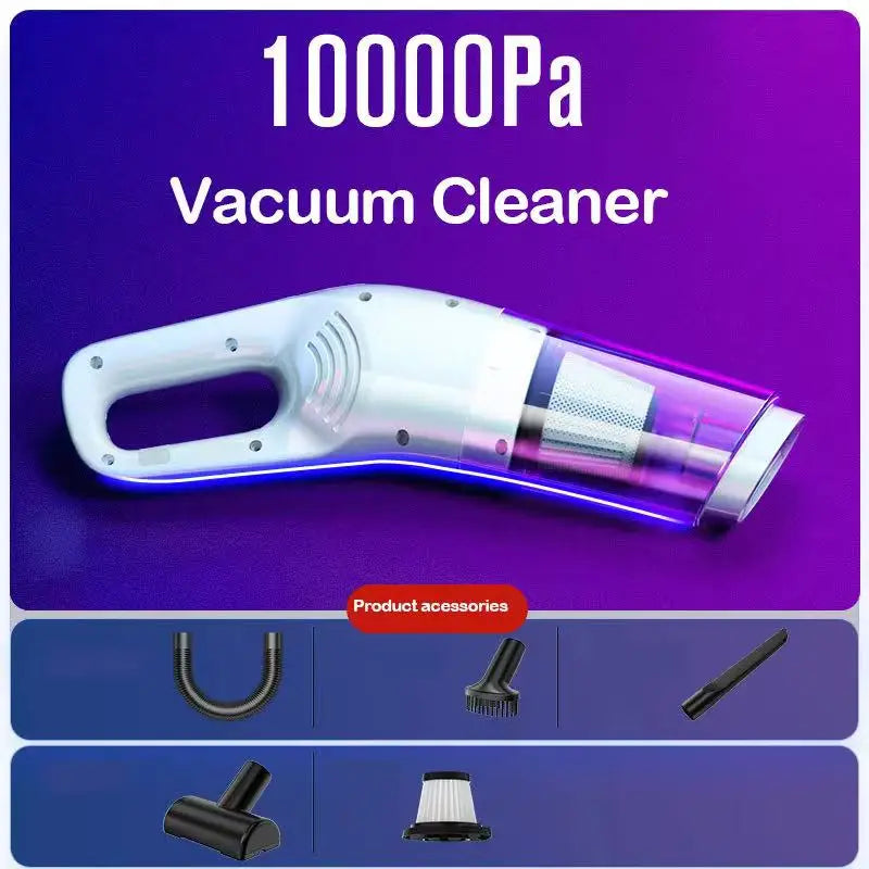Portable Wireless Vacuum Cleaner 10000PA Rechargeable Handheld for Home & Car