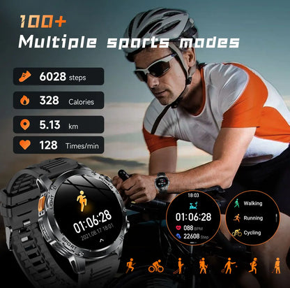 2025 T-Rex 3 Smart Watch – 1.75” HD Large Screen Military Sport Smartwatch with Dual-Band GNSS, Compass & IP68 Waterproof Rating