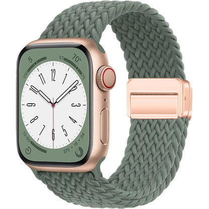 Nylon Braided Magnetic Strap for Apple Watch – Compatible with 40mm, 41mm, 44mm, 45mm, 49mm (Series SE, 3, 5–9, Ultra2)