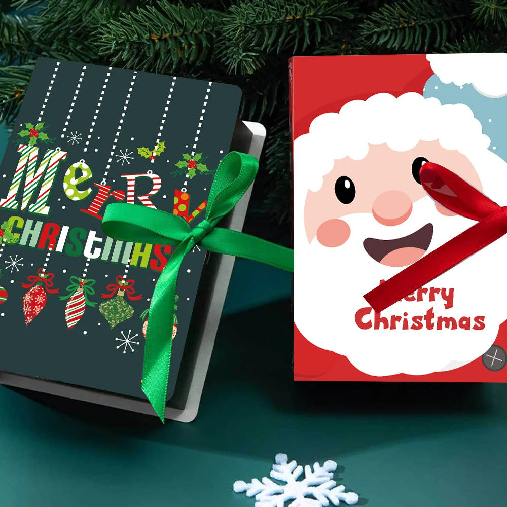 12Pcs Book-Shaped Christmas Treat Boxes – Merry Christmas Paper Gift Boxes for Candy, Cookies & Holiday Wrapping