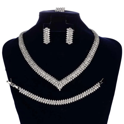 HADIYANA Luxury Cubic Zirconia Jewelry Set – Exquisite High-Quality Bridal Wedding Accessories for Women (BN9297)