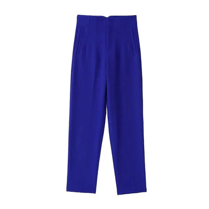 MUJER High-Waist Office Pants – Women’s Formal Pencil Trousers in Black, Pink & White