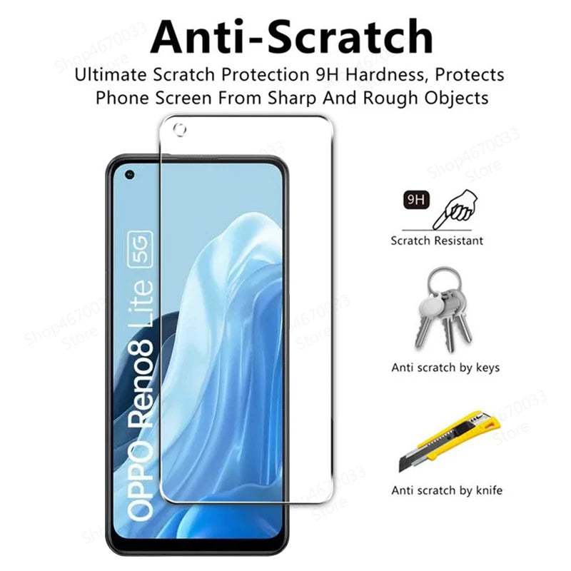 4PCS Screen Protector For OPPO Reno 8 Lite 8T 4G 7 8 Pro Plus 7 Z 6 5 Lite Tempered Glass For Find X5 X3 Lite Protection Glass