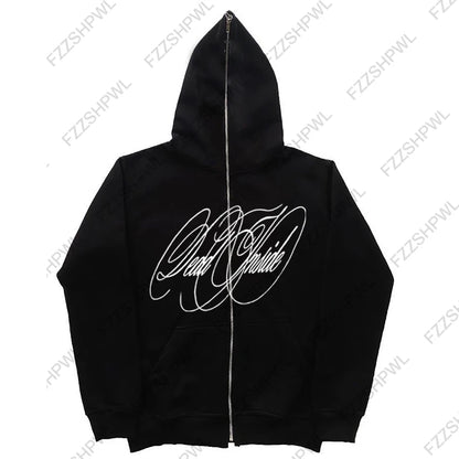 Unisex Y2K Oversized Hoodie – Hip Hop Punk Harajuku Letter Print Streetwear Sweatshirt