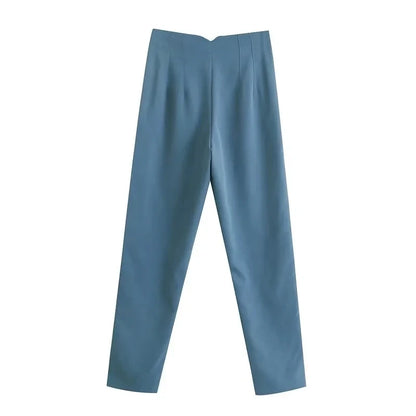 MUJER High-Waist Office Pants – Women’s Formal Pencil Trousers in Black, Pink & White