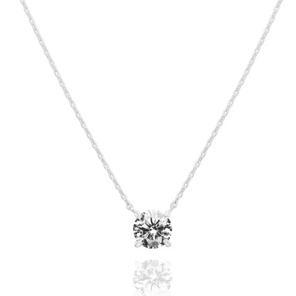 Shevalues 14K Gold Plated Crystal Solitaire Necklace – Dainty Cubic Zirconia Choker for Women, Elegant Fashion Jewelry