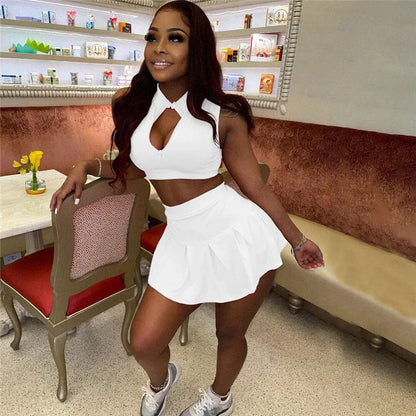 Women’s Streetwear Crop Top & Skirt Set – Sporty Two-Piece Matching Outfit for Club, Party & Casual Wear