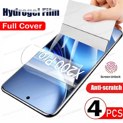 4PCS Hydrogel Film For VIVO X200 FE S30 Pro Mini X100 Ultra X90 X80 X70 Pro Plus Screen Protector For VIVO V50 V40 Pro Not Glass