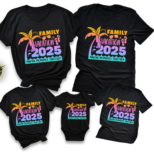 Family Vacation 2025 Matching Shirts – Dad, Mom, Kid & Baby – Beach Summer Travel T-Shirts
