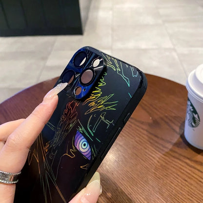 New Laser Bling Anime Cases for iphone 14 13 12 15 16 pro max 13pro 14pro 15pro Kakashi Obito Pain Phonecase Gift