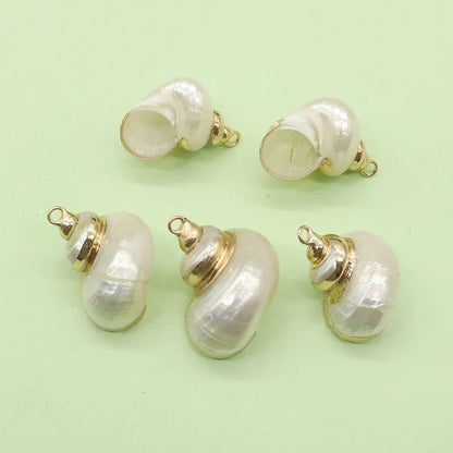 Natural Seashell Charms – Mother of Pearl Conch & Cowrie Shell Pendants for DIY Jewelry Making