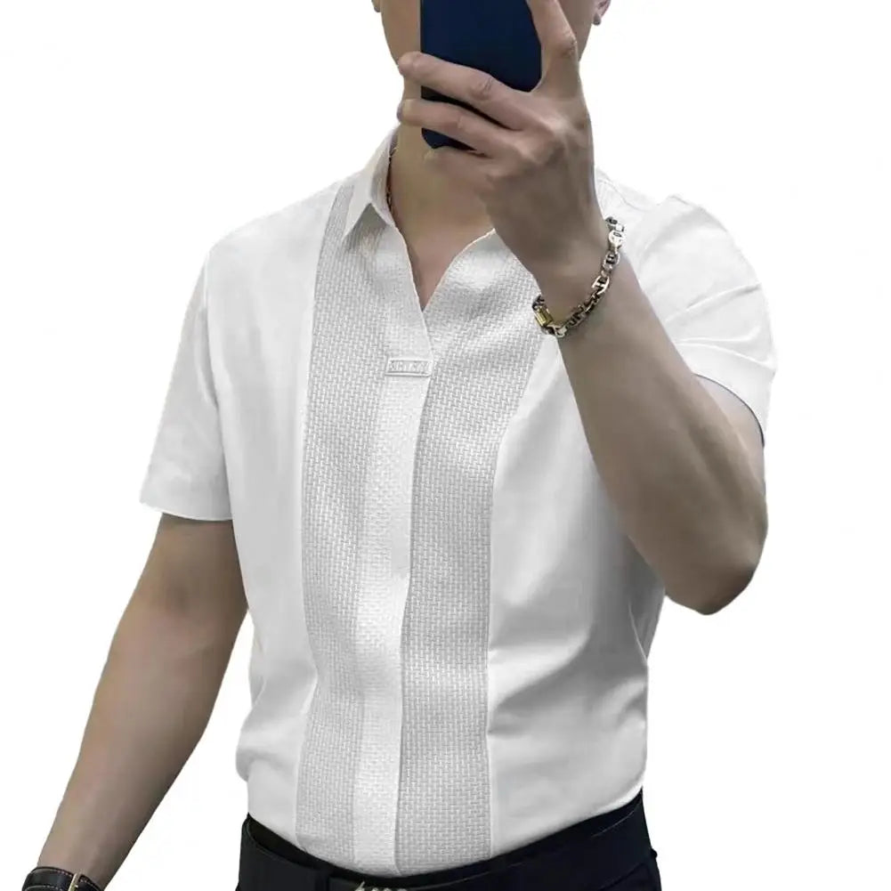 Men’s Summer Short Sleeve Turn-down Collar Shirt