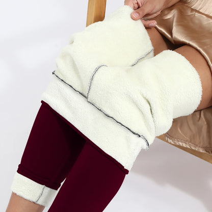Women Winter High Waist Thick Velvet Warm Leggings