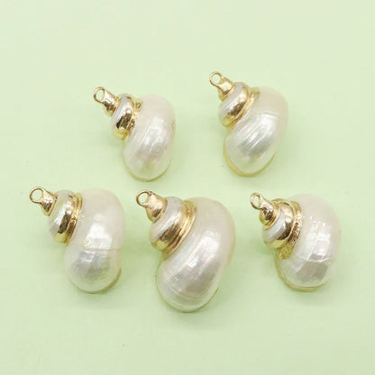 Natural Seashell Charms – Mother of Pearl Conch & Cowrie Shell Pendants for DIY Jewelry Making