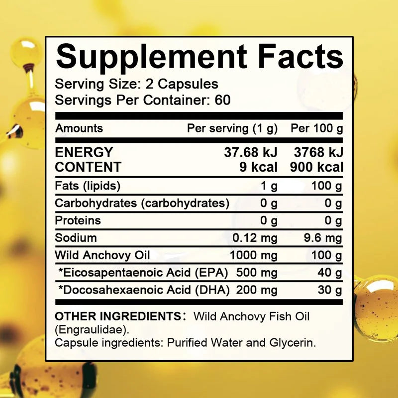 Omega-3 Fish Oil Supplement 120 Capsules – Heart & Brain Health from Wild Anchoviesfi