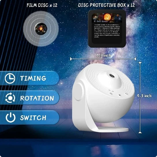 LED Galaxy Projector - Starry Night Light for Kids Room | 360° Rotating Star Projector Lamp