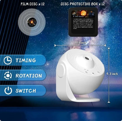 LED Galaxy Projector - Starry Night Light for Kids Room | 360° Rotating Star Projector Lamp