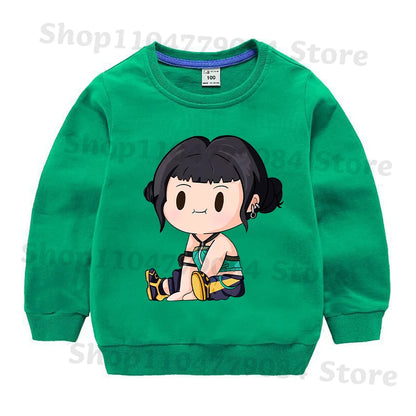 K-pop Demon Hunters Round-Neck Sweatshirt – Cute Anime Cartoon Hoodie for Children, Boys & Girls, Spring & Autumn Sport Fashion
